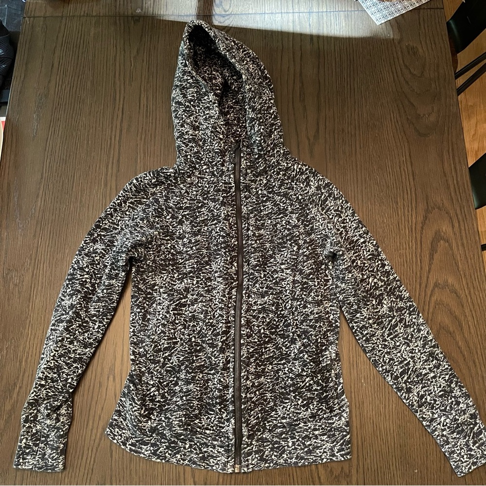Lululemon hooded black and white jacket, size 6